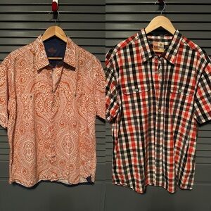 Two short sleeve button down shirts in very good condition XL